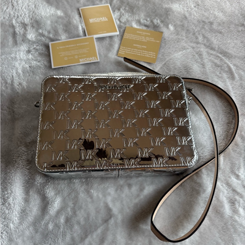 Michael Kors Shiny Silver Crossbody Bag
